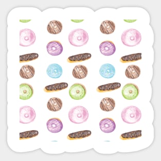 Hand Watercolored Donuts and Eclairs Sticker